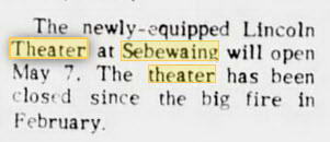 Lincoln Theatre - May 12 1960 Re-Opening After Fire